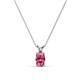 1 - Jassiel 6x4 mm Oval Cut Pink Tourmaline Double Bail Solitaire Pendant Necklace 