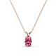 1 - Jassiel 6x4 mm Oval Cut Pink Tourmaline Double Bail Solitaire Pendant Necklace 