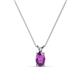 1 - Jassiel 6x4 mm Oval Cut Amethyst Double Bail Solitaire Pendant Necklace 