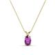 1 - Jassiel 6x4 mm Oval Cut Amethyst Double Bail Solitaire Pendant Necklace 