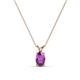 1 - Jassiel 6x4 mm Oval Cut Amethyst Double Bail Solitaire Pendant Necklace 