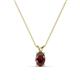 1 - Jassiel 6x4 mm Oval Cut Red Garnet Double Bail Solitaire Pendant Necklace 