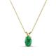 1 - Jassiel 6x4 mm Oval Cut Emerald Double Bail Solitaire Pendant Necklace 