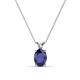 1 - Jassiel 7x5 mm Oval Cut Blue Sapphire Double Bail Solitaire Pendant Necklace 