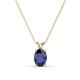 1 - Jassiel 7x5 mm Oval Cut Blue Sapphire Double Bail Solitaire Pendant Necklace 