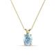 1 - Jassiel 7x5 mm Oval Cut Aquamarine Double Bail Solitaire Pendant Necklace 