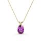 1 - Jassiel 7x5 mm Oval Cut Amethyst Double Bail Solitaire Pendant Necklace 