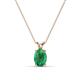1 - Jassiel 7x5 mm Oval Cut Emerald Double Bail Solitaire Pendant Necklace 