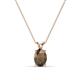 1 - Jassiel 7x5 mm Oval Cut Smoky Quartz Double Bail Solitaire Pendant Necklace 