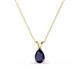 1 - Jassiel 6x4 mm Pear Cut Blue Sapphire Double Bail Solitaire Pendant Necklace 