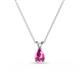 1 - Jassiel 6x4 mm Pear Cut Pink Sapphire Double Bail Solitaire Pendant Necklace 