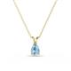1 - Jassiel 6x4 mm Pear Cut Aquamarine Double Bail Solitaire Pendant Necklace 