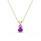 1 - Jassiel 6x4 mm Pear Cut Amethyst Double Bail Solitaire Pendant Necklace 