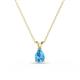 1 - Jassiel 6x4 mm Pear Cut Blue Topaz Double Bail Solitaire Pendant Necklace 