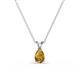 1 - Jassiel 6x4 mm Pear Cut Citrine Double Bail Solitaire Pendant Necklace 