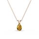 1 - Jassiel 6x4 mm Pear Cut Citrine Double Bail Solitaire Pendant Necklace 