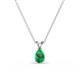 1 - Jassiel 6x4 mm Pear Cut Emerald Double Bail Solitaire Pendant Necklace 
