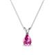 1 - Jassiel 7x5 mm Pear Cut Pink Sapphire Double Bail Solitaire Pendant Necklace 
