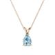 1 - Jassiel 7x5 mm Pear Cut Aquamarine Double Bail Solitaire Pendant Necklace 