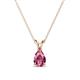 1 - Jassiel 7x5 mm Pear Cut Pink Tourmaline Double Bail Solitaire Pendant Necklace 