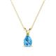1 - Jassiel 7x5 mm Pear Cut Blue Topaz Double Bail Solitaire Pendant Necklace 