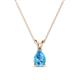 1 - Jassiel 7x5 mm Pear Cut Blue Topaz Double Bail Solitaire Pendant Necklace 