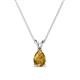 1 - Jassiel 7x5 mm Pear Cut Citrine Double Bail Solitaire Pendant Necklace 
