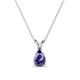 1 - Jassiel 7x5 mm Pear Cut Iolite Double Bail Solitaire Pendant Necklace 