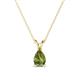 1 - Jassiel 7x5 mm Pear Cut Peridot Double Bail Solitaire Pendant Necklace 