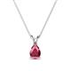 1 - Jassiel 7x5 mm Pear Cut Rhodolite Garnet Double Bail Solitaire Pendant Necklace 