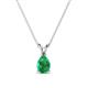 1 - Jassiel 7x5 mm Pear Cut Emerald Double Bail Solitaire Pendant Necklace 