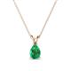 1 - Jassiel 7x5 mm Pear Cut Emerald Double Bail Solitaire Pendant Necklace 