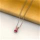 3 - Jassiel 7x5 mm Pear Cut Rhodolite Garnet Double Bail Solitaire Pendant Necklace 