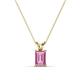 1 - Jassiel 7x5 mm Emerald Cut Pink Sapphire Double Bail Solitaire Pendant Necklace 