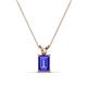 1 - Jassiel 7x5 mm Emerald Cut Tanzanite Double Bail Solitaire Pendant Necklace 