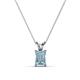 1 - Jassiel 7x5 mm Emerald Cut Aquamarine Double Bail Solitaire Pendant Necklace 