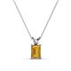 1 - Jassiel 7x5 mm Emerald Cut Citrine Double Bail Solitaire Pendant Necklace 
