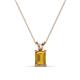 1 - Jassiel 7x5 mm Emerald Cut Citrine Double Bail Solitaire Pendant Necklace 