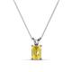 1 - Jassiel 7x5 mm Emerald Cut Yellow Sapphire Double Bail Solitaire Pendant Necklace 