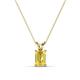 1 - Jassiel 7x5 mm Emerald Cut Yellow Sapphire Double Bail Solitaire Pendant Necklace 