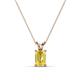 1 - Jassiel 7x5 mm Emerald Cut Yellow Sapphire Double Bail Solitaire Pendant Necklace 