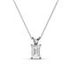 1 - Jassiel 7x5 mm Emerald Cut White Sapphire Double Bail Solitaire Pendant Necklace 