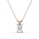 1 - Jassiel 7x5 mm Emerald Cut White Sapphire Double Bail Solitaire Pendant Necklace 