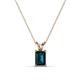1 - Jassiel 7x5 mm Emerald Cut London Blue Topaz Double Bail Solitaire Pendant Necklace 