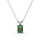 1 - Jassiel 7x5 mm Emerald Cut Lab Created Alexandrite Double Bail Solitaire Pendant Necklace 