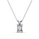 1 - Jassiel 7x5 mm Emerald Cut Diamond Double Bail Solitaire Pendant Necklace 