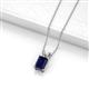 2 - Jassiel 7x5 mm Emerald Cut Blue Sapphire Double Bail Solitaire Pendant Necklace 