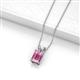 2 - Jassiel 7x5 mm Emerald Cut Pink Sapphire Double Bail Solitaire Pendant Necklace 