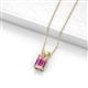 2 - Jassiel 7x5 mm Emerald Cut Pink Sapphire Double Bail Solitaire Pendant Necklace 