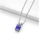 2 - Jassiel 7x5 mm Emerald Cut Tanzanite Double Bail Solitaire Pendant Necklace 